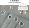 Duschvorhang 240x180cm Grau Antischimmel Polyester Badezimmer Badewanne 16 Ringe Bild 3