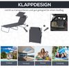 Sonnenliege klappbar 187 x 58 x 36 cm mit Sonnenschutz – Gartenliege aus Metall und Oxford-Stoff Bild 4