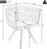 Merax Samt-Esszimmerstuhl, 2er set, Schlafzimmer-Drehstuhl, 360° drehbar Freizeit-Drehstuhl mit vier Stützbeinen aus Metall, Grau+Silber Bild 4