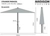 Madison TIMOR Sonnenschirm Kurbelschirm Gartenschirm Ø400cm grau Bild 2