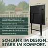 BRUBAKER Gartentisch Bergamo - 58 x 58 cm Balkontisch mit Holz Optik - Wetterfest (1-St, Klapptisch für Balkon, Terrasse - Bistrotisch), Metall Beistelltisch klappbar - Campingtisch eckig Bild 3