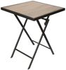 BRUBAKER Gartentisch Bergamo - 58 x 58 cm Balkontisch mit Holz Optik - Wetterfest (1-St, Klapptisch für Balkon, Terrasse - Bistrotisch), Metall Beistelltisch klappbar - Campingtisch eckig Bild 2