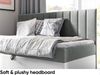 MEBLINI Kinderbett mit Bettkasten MAYA 2 90x200 – H3/Grau Samt Gepolstert Einzelbett mit Matratze - Polsterbett mit Stauraum - Bett mit Kopfteil – Stauraumbett Bild 3