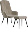 Relaxsessel mit Hocker Hellgrau Samt [3097619] Bild 3