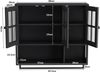 Flieks Badezimmer-Wandschrank, 88 x 26 x 82.5cm, Badezimmerschrank mit Ablagefächern, offenen Fach und Handtuchhalter, Schwarz Bild 4