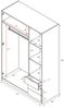 Dmora Kleiderschrank 3 Türen Apaches, Schlafzimmerschrank mit 3 Schubladen, Schrank mit Kleiderstange und 3 Regalen, 121 x 52 x 180 cm, Eiche und Oxid Bild 3