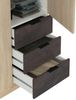 Dmora Kleiderschrank 3 Türen Apaches, Schlafzimmerschrank mit 3 Schubladen, Schrank mit Kleiderstange und 3 Regalen, 121 x 52 x 180 cm, Eiche und Oxid Bild 5