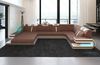 Couchlandschaft Ravenna U Form in Stoff - Mikrofaserstoff - hellbraun-weiß - Links Bild 4