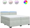 vidaXL Boxspringbett mit Matratze Hellgrau 200x200 cm Samt 3288696 Bild 2