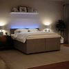 vidaXL Boxspringbett mit Matratze Hellgrau 200x200 cm Samt 3288696 Bild 4