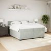 vidaXL Boxspringbett mit Matratze Hellgrau 200x200 cm Samt 3288696 Bild 5