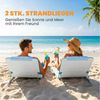 Outsunny Gartenliege 2er Set Faltbare Strandmatratze 5-stufige Höhenverstellbar Liege, Faltbare Strandliege, 2 St, Strandmatratze, Stahl, Beige, 134 x 48 x 33-43 cm Bild 4