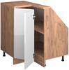 Eck-Küchenschrank für Dachschrägen R-Line Weiß Hochglanz 75.6 cm mit 1 Tür Vicco Bild 4