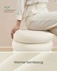 SONGMICS Schminktisch-Hocker mit Stauraum, runder Polsterhocker, abnehmbarer Deckel, Schlafzimmer, Samt, 43 x 47 cm, creme Bild 3