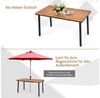 COSTWAY Gartentisch, mit Schirmloch, Esstisch für 6-8 Personen, Holz Bild 3