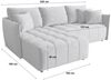 Ecksofa Schlafsofa TREVISO Stoff Monolith Braun Ottomane Rechts Bild 3