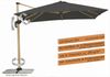 Schneider Schirme Ampelschirm, Rhodos Woody, Anthrazit / Holz, 3x3 m Bild 4