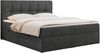 Boxspringbett mit Kopfteil und Topper, Doppelbett - RICO - 140x200cm - Dunkelgrau Stoff - H3 Bild 3