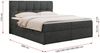 Boxspringbett mit Kopfteil und Topper, Doppelbett - RICO - 140x200cm - Dunkelgrau Stoff - H3 Bild 5