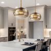 Elstead Lighting LED Pendelleuchte Nottingham 51cm Antikmessing Bernstein Bild 3