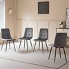 GrandCA HOME Essgruppe Tisch- und Stuhl-Set im Nordischen Stil, Essgruppe mit Stühlen, (5-tlg), Stühle aus Dutch Velvet / Cord, Metallbeine, Schwarz/Grau Bild 4