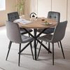 GrandCA HOME Essgruppe Tisch- und Stuhl-Set im Nordischen Stil, Essgruppe mit Stühlen, (5-tlg), Stühle aus Dutch Velvet / Cord, Metallbeine, Schwarz/Grau Bild 3