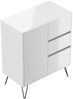 Sideboard Yako XL 80cm 3 SoftClose 1 Tür Weiß hochglanz : Weiss hochglanz Bild 5