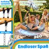 ELONEO Nestschaukel Outdoor & Indoor mit 90 oder 120 cm Durchmesser, Tellerschaukel, höhenverstellbare Hängeschaukel inkl. Kissen, Griffen und Zubehör-Set, Grau - 90cm Bild 5