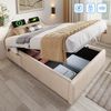 Polsterbett 90x200 cm aus Leinen mit Stauraum und USB-/Type-C-Anschluss – praktisch und natürlich Bild 2