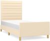 Bettgestell mit Kopfteil Creme 90x200 cm Stoff [3125111] Bild 2