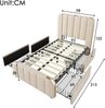 Polsterbett 90x200 cm mit 4 Schubladen, USB-/Typ-C-Ladefunktion, Leinen Beige, ohne Matratze Bild 5