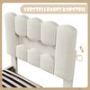 Merax Polsterbett, 90 x 200 cm, Einzelbett, Jugendbett, ohne Matratze, LED-Beleuchtung, mit Hydraulikvorrichtung, verstellbares Kopfteil, Samt, beige Bild 5