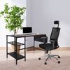 hjh OFFICE Schreibtisch WORKSPACE H I Melaminharzbeschichtete Spanplatte, Gestell pulverbeschichteter Stahl Schwarz/Braun Bild 2