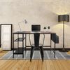 hjh OFFICE Schreibtisch WORKSPACE H I Melaminharzbeschichtete Spanplatte, Gestell pulverbeschichteter Stahl Schwarz/Braun Bild 3