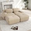 2-Sitzer-Sofa aus Cordstoff,modular kombinierbar mit Chaiselongue rutschfest ergonomische Armlehnen und hochelastische Polsterung für Wohnzimmer und Schlafzimmer,Cordstoff,Beige, Bild 3