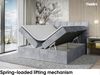 MEBLINI Boxspringbett DRAGO 180x200 cm mit Bettkasten - H3/Hellgrau Samt Polsterbett - Doppelbett mit Topper & Taschenfederkern-Matratze Bild 3