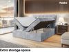 MEBLINI Boxspringbett DRAGO 180x200 cm mit Bettkasten - H3/Hellgrau Samt Polsterbett - Doppelbett mit Topper & Taschenfederkern-Matratze Bild 5