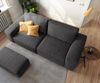 Big-Sofa Lanzo 230x95 cm Mikrofaser Schwarz mit Hocker Bild 4