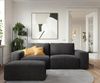 Big-Sofa Lanzo 230x95 cm Mikrofaser Schwarz mit Hocker Bild 2