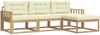 vidaXL Outdoor-Sofagarnitur mit Kissen 4 pcs Weiß und Creme Polyester 3386264 Bild 2