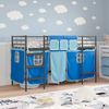 vidaXL Kinder Loft Bettgestell mit Vorhängen Schwarz und Blau 42020796 Bild 3