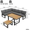 Merax Gartenlounge-Set, 6-Sitzer Gartenmöbel Balkonset mit verstellbarer Rückenlehne, 2 Tisch, Grau Bild 4