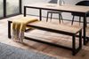 FineBuy Esszimmerbank Akazie Massivholz Metall Loft-Style, Esstischbank Holzbank Massiv ohne Lehne, Küchenbank Essbank Industrial, Sitzbank Esszimmer Bild 2