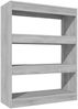 vidaXL Bücherregal/Raumteiler Grau Sonoma 80x30x103 cm Holzwerkstoff 813618 Bild 2