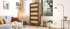 Novelux Hochschrank Sideboard mit Rattan 80x40x163 cm, 5 Klappen für maximalen Stauraum – Holz MDF & Metallbeine Nussbaum, Flurschrank Wohnzimmerschrank Bild 5