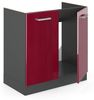 Spülenunterschrank R-Line Rot Hochglanz 80 cm ohne Arbeitsplatte Vicco Bild 3