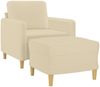 vidaXL Sessel mit Hocker Creme 60 cm Stoff 3201186 Bild 3