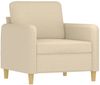 vidaXL Sessel mit Hocker Creme 60 cm Stoff 3201186 Bild 4