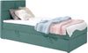 99rooms Larni Boxspringbett Velours KRONOS Pastelltürkis 90x200 cm Bild 4