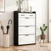 Schuhschrank, 80/23/131 cm, Schuhkipper, Schuhregal mit Schubladen und 3 Klappen, schmal Bild 3